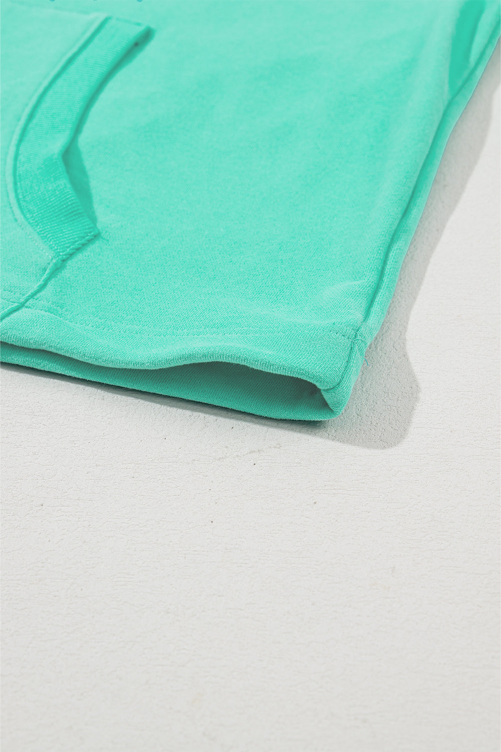 Teal Half Zipper Oversized Hoodie