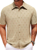 Men's Plus Size Button Down Short Sleeve Shirt Khaki Bazaare Mart Men's Plus Size Button Down Short Sleeve Shirt
