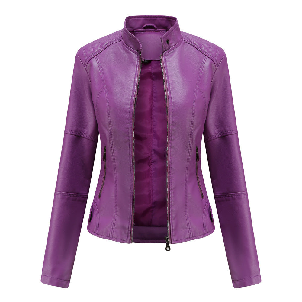 Ladies Biker Faux Leather Jacket