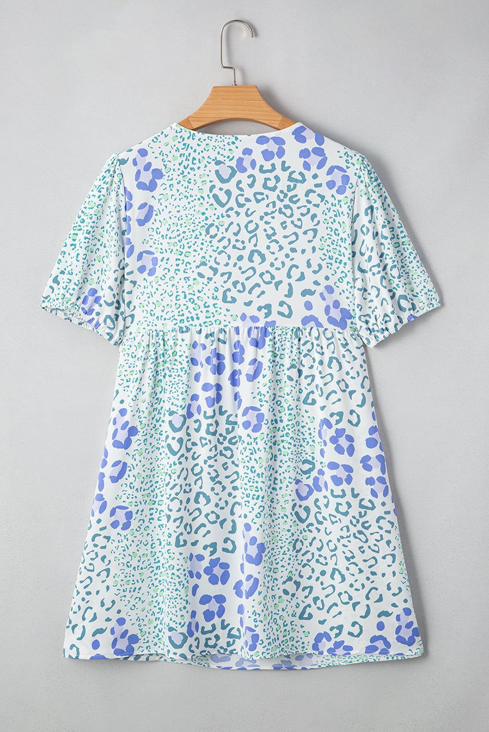 Floral Bow Front Puff Sleeve Mini Dress Shewin Short Dresses