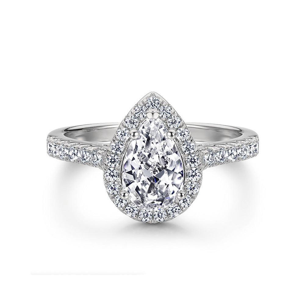 Lady's Pear Shaped Zirconia Fashion Ring