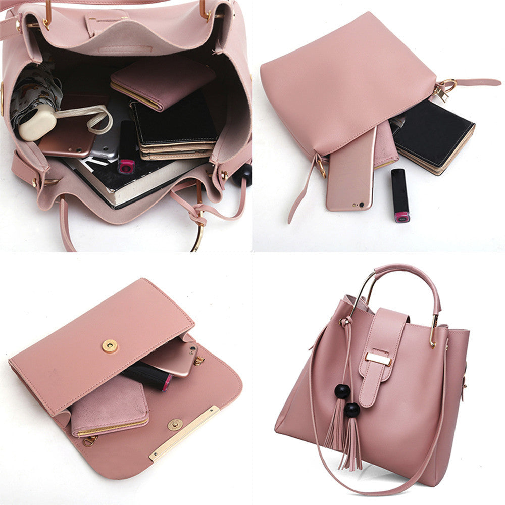 3pc. PU Leather Handbag Set