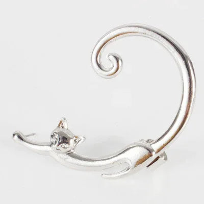 Cat Post with Ear Cuff Ear Wrap Silver Bazaare Mart Silver Cat Ear Wrap