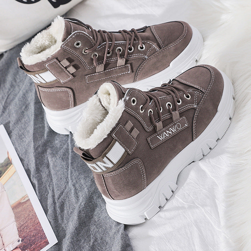 Women Warm Fur Lined High Top Boots