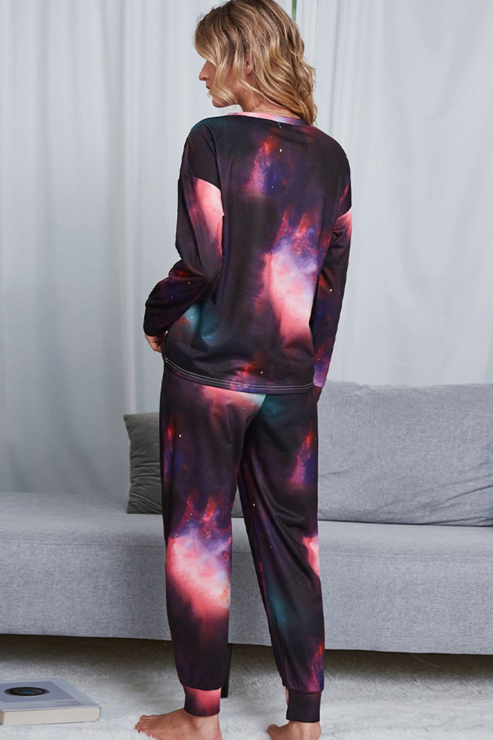 Tie-Dye Crewneck Long Sleeve Lounge Set