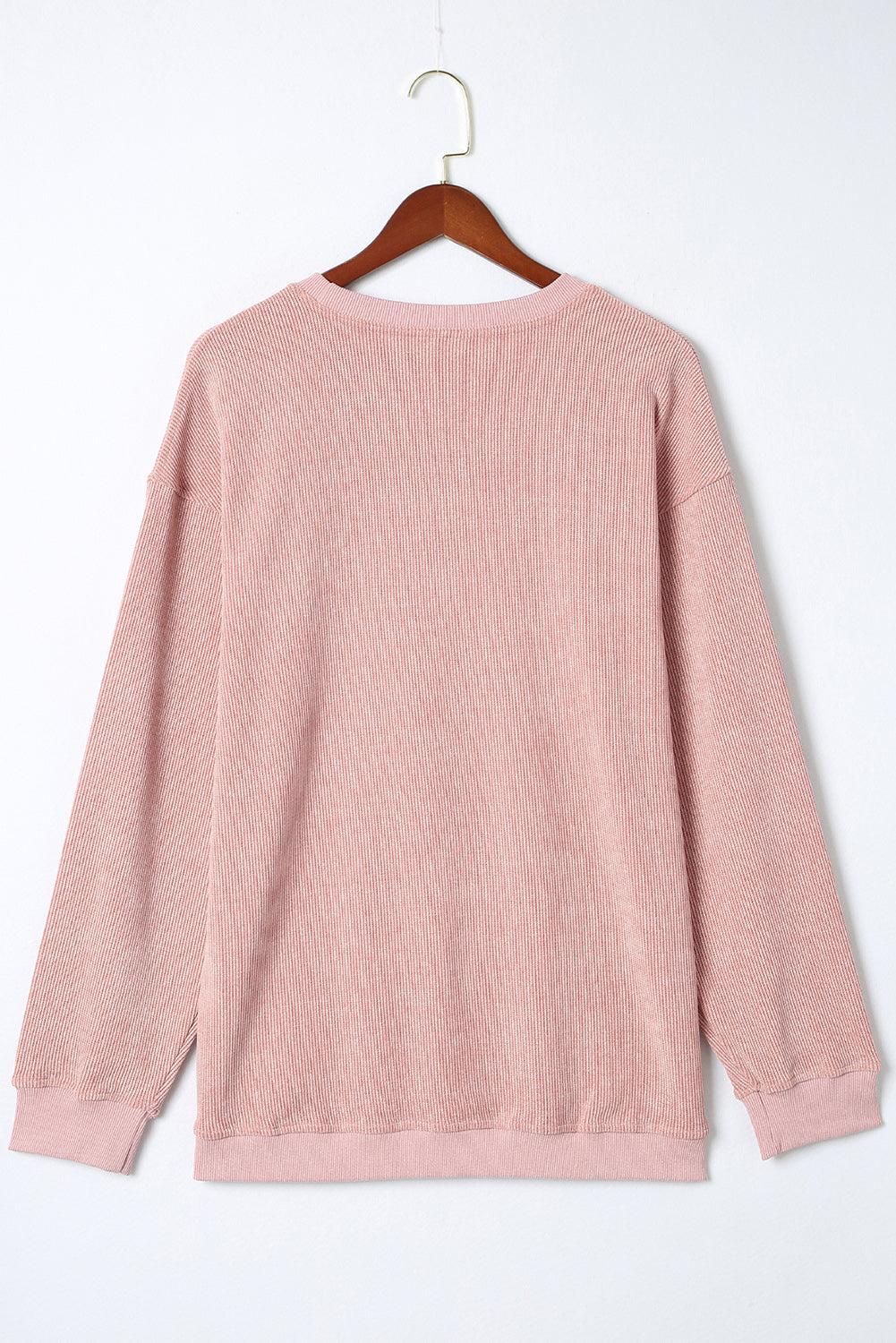 Plain Corded Crew Neck Sweatshirt