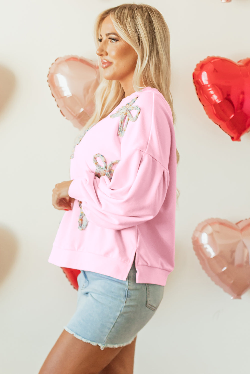 Light Pink Bow Sweatshirt