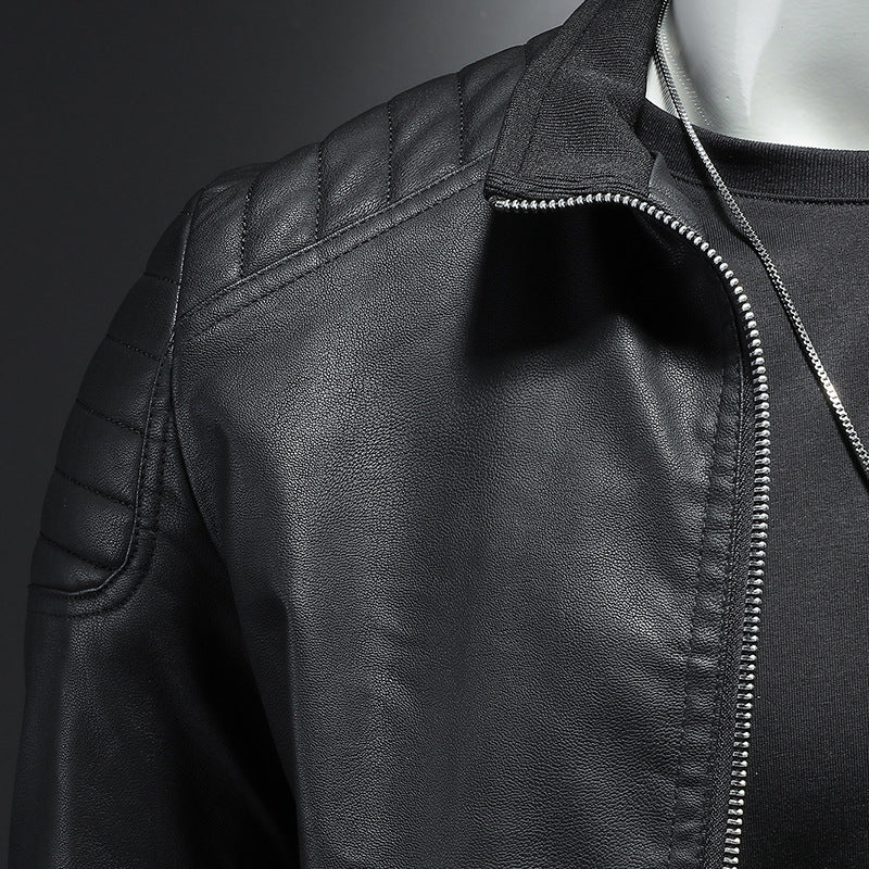 Men's Thin Leather Motorcycle Jacket