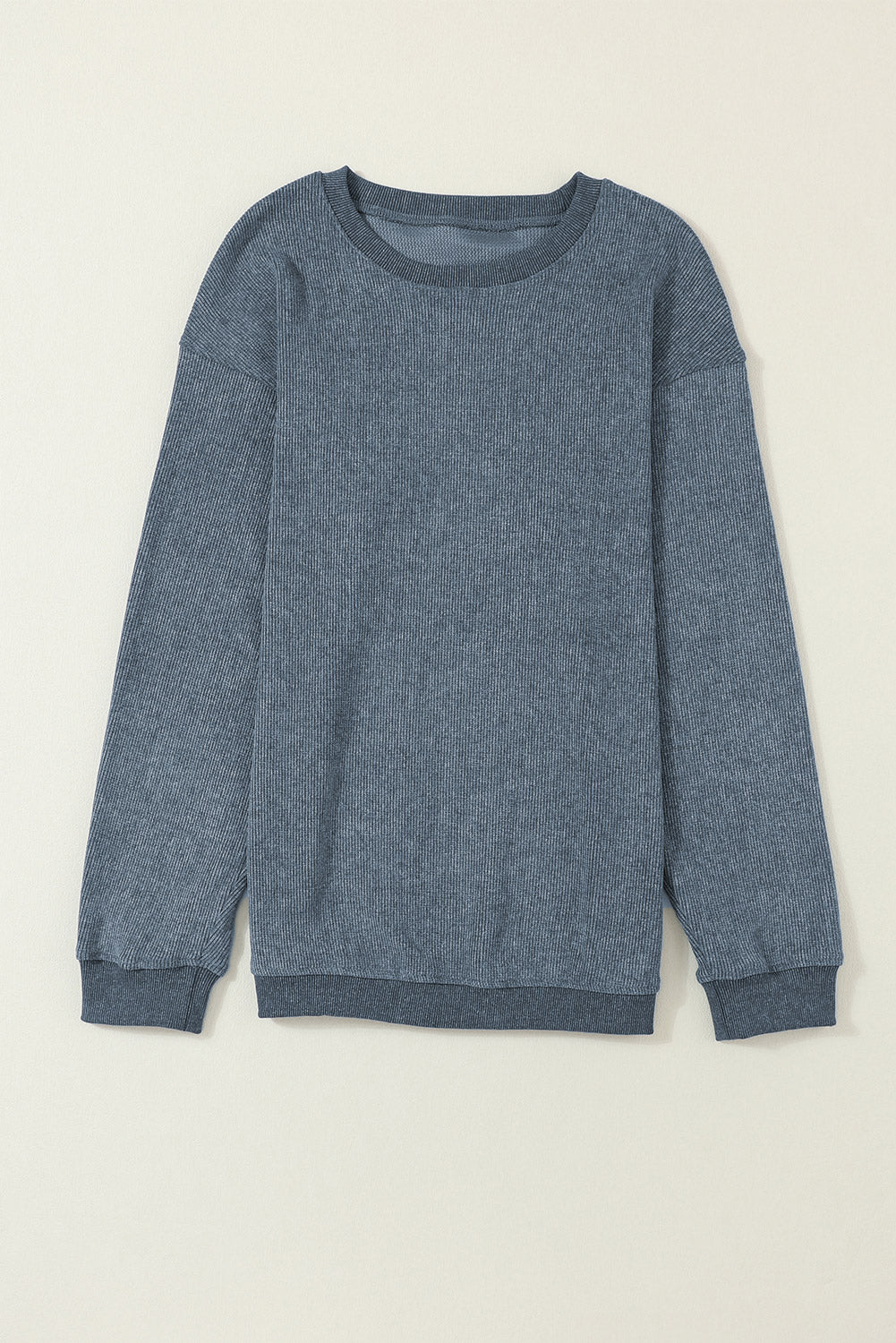 Plain Corded Crew Neck Sweatshirt