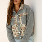 Grey Corduroy Patchwork Jacket Bazaare Mart Outerwear/Jackets