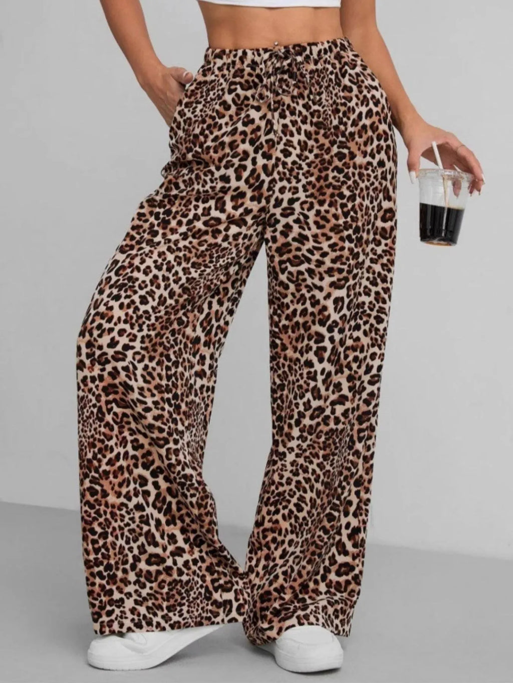 Leopard Print Wide Leg Pants Trendsi Leopard Print Wide Leg Pants