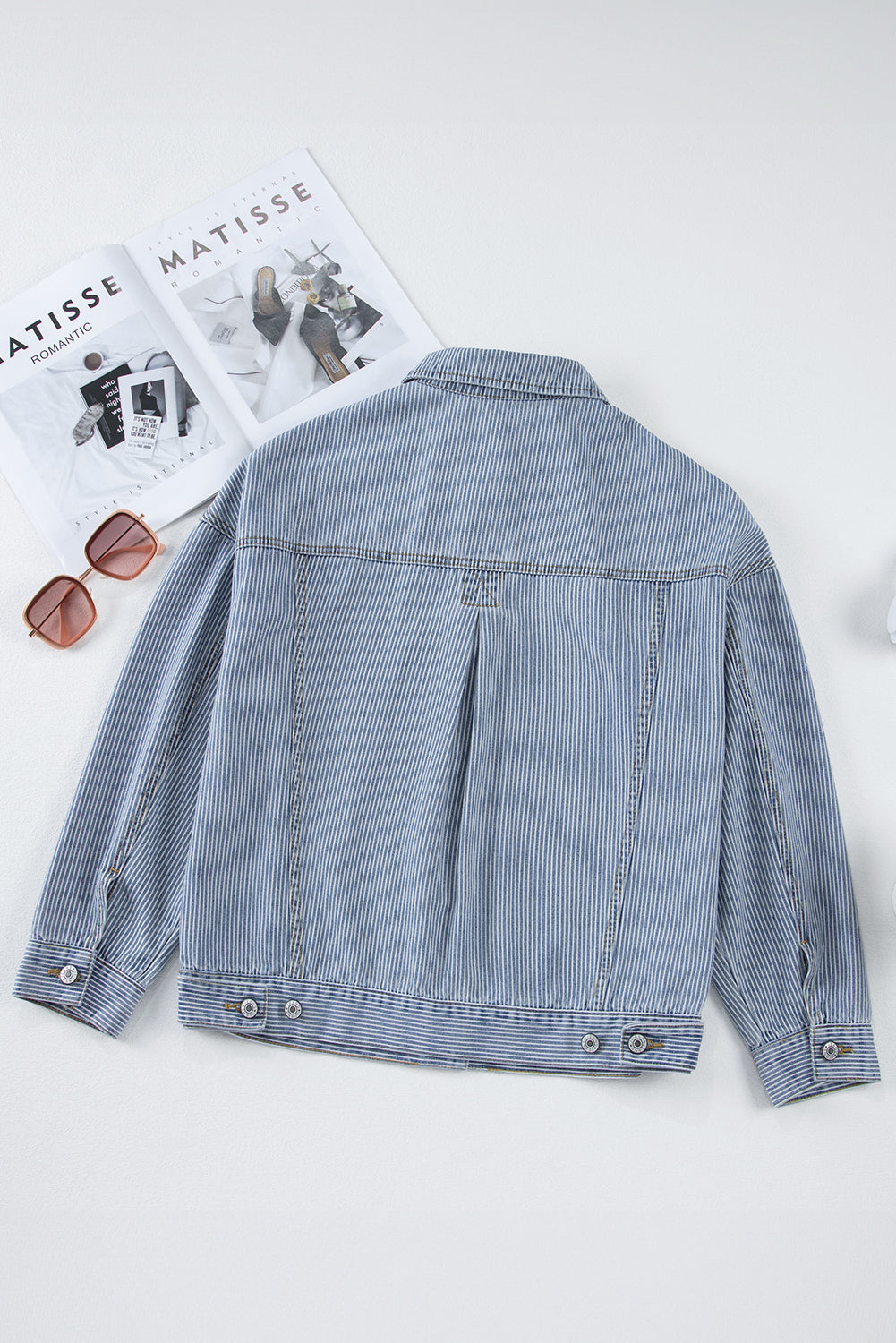 Blue Striped Denim Jacket