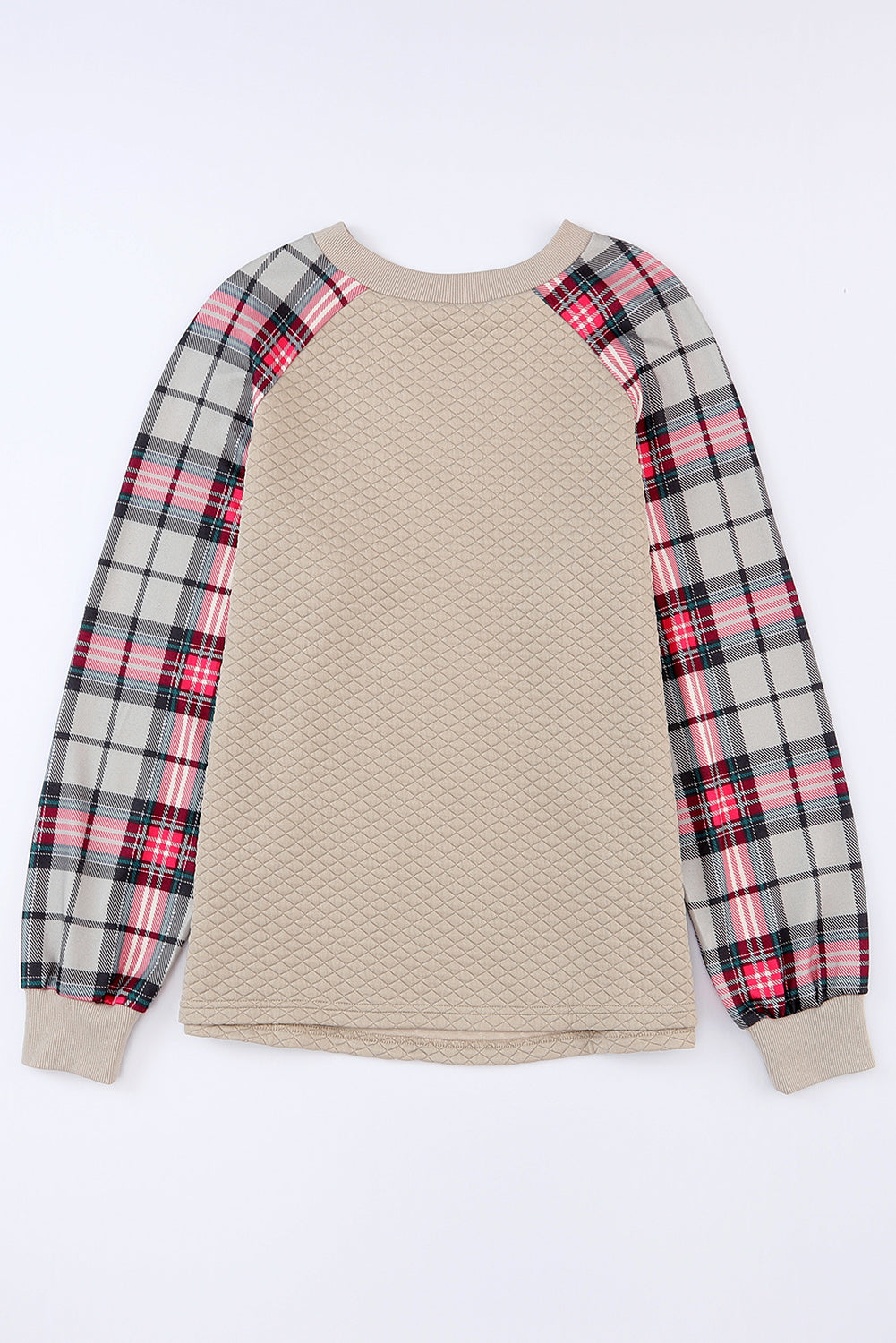 Solid Half Zipper Quilted Pullover Sweatshirt