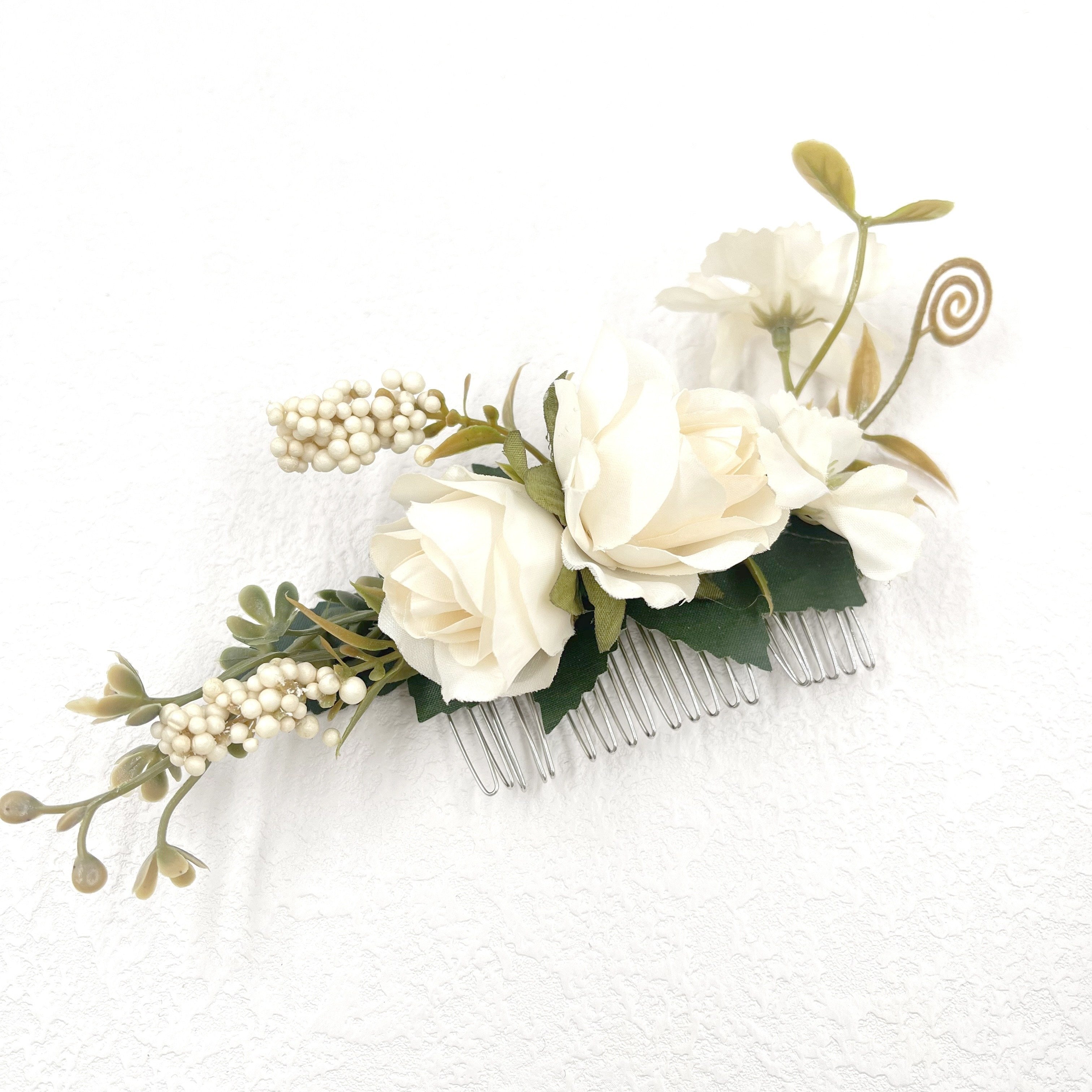 Elegant Fabric Roses Hair Combs