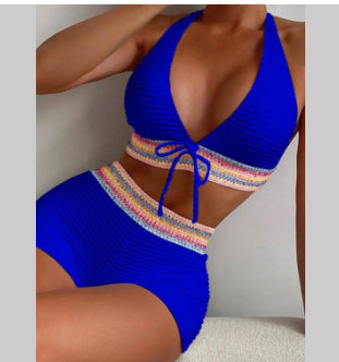 Solid Color Two-Piece Swimsuit