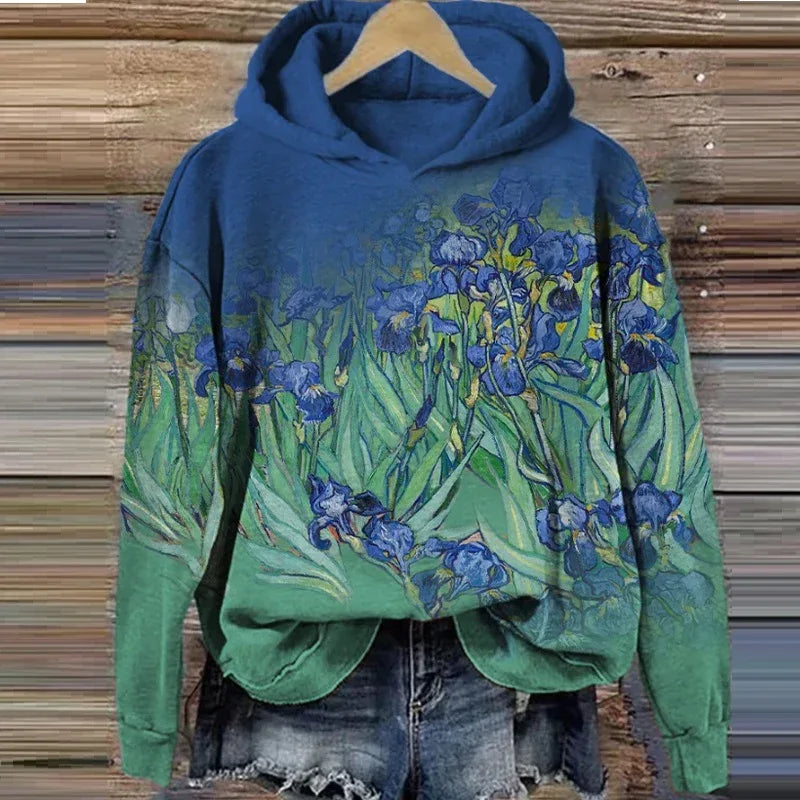 Comfortable Contrast Hoodie Inspired By Iris Picture Color CJ Dropshipping Iris Art Hoodie