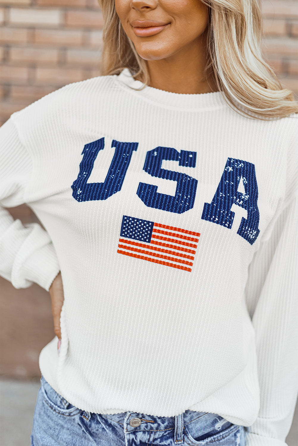 White USA Sweatshirt