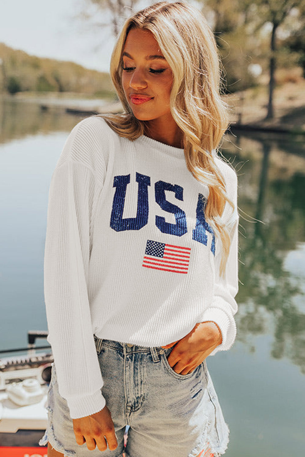 White USA Sweatshirt