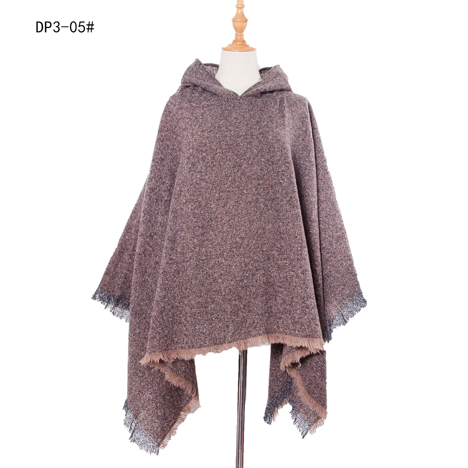 Plaid Hooded Poncho - Bazaare Mart