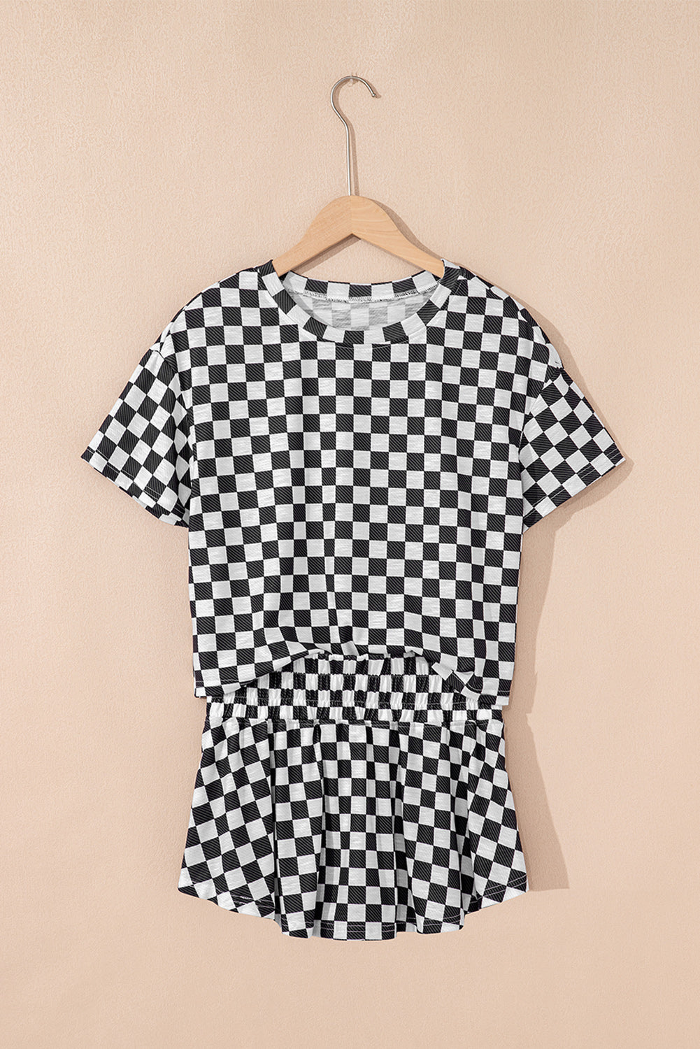 B&W Checkerboard Skorts Set