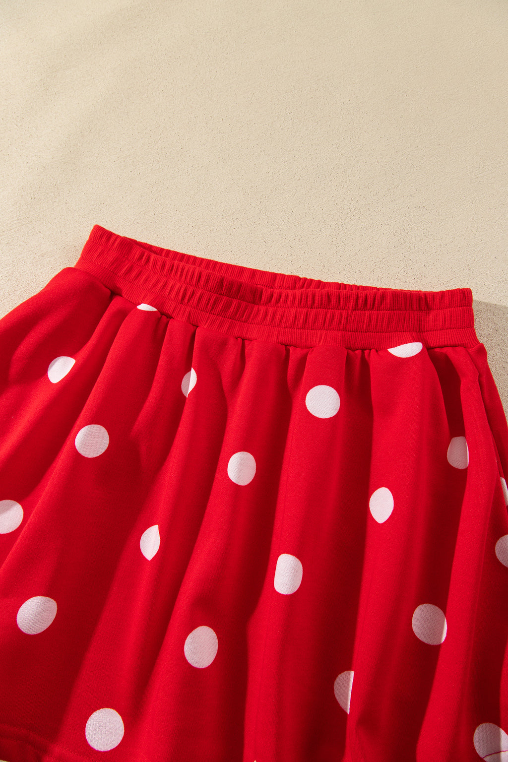Polka Dot Pullover & Skort Two-Piece Set