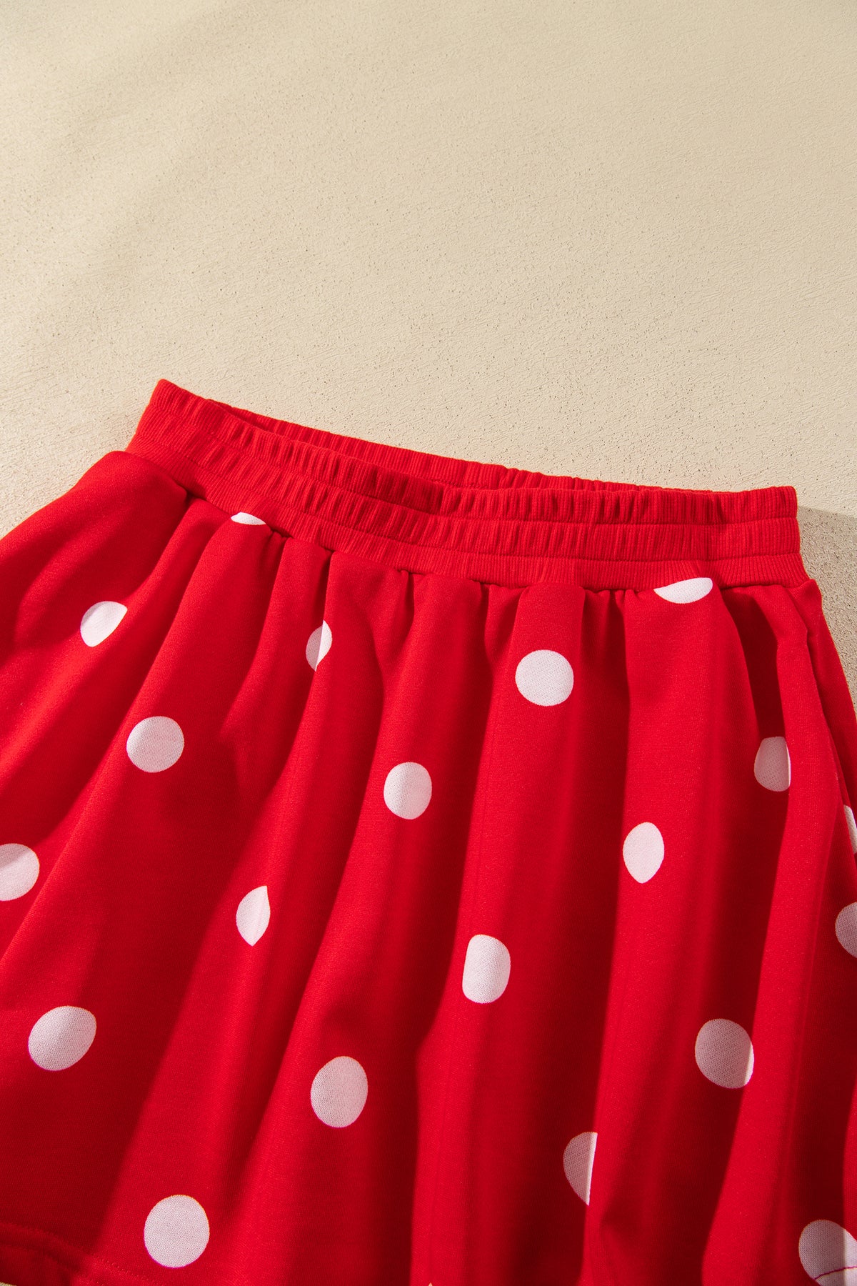 Polka Dot Pullover & Skort Two-Piece Set