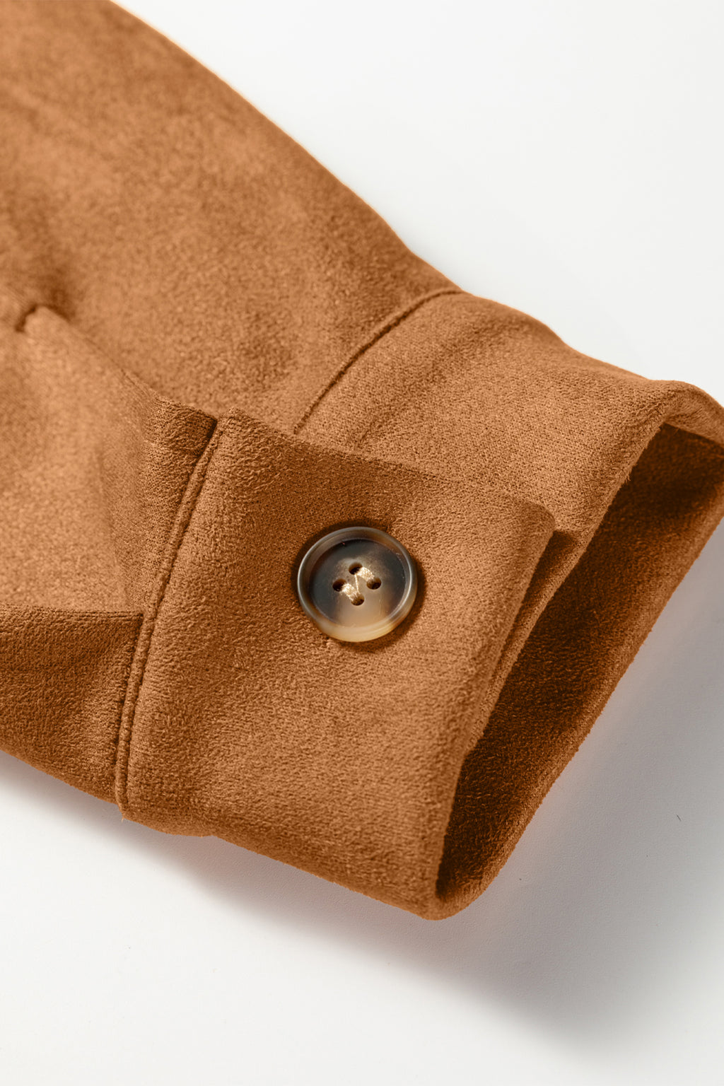 Brown Faux Suede Hollowed Detail Style Jacket Bazaare Mart Outerwear/Jackets