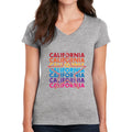 Women’s California Star V-Neck T-Shirt Sports Grey Bazaare Mart Women’s California V-Neck T-Shirt