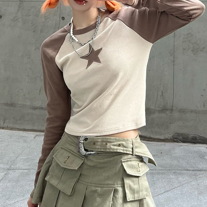 Star Long Sleeve Short T-shirt