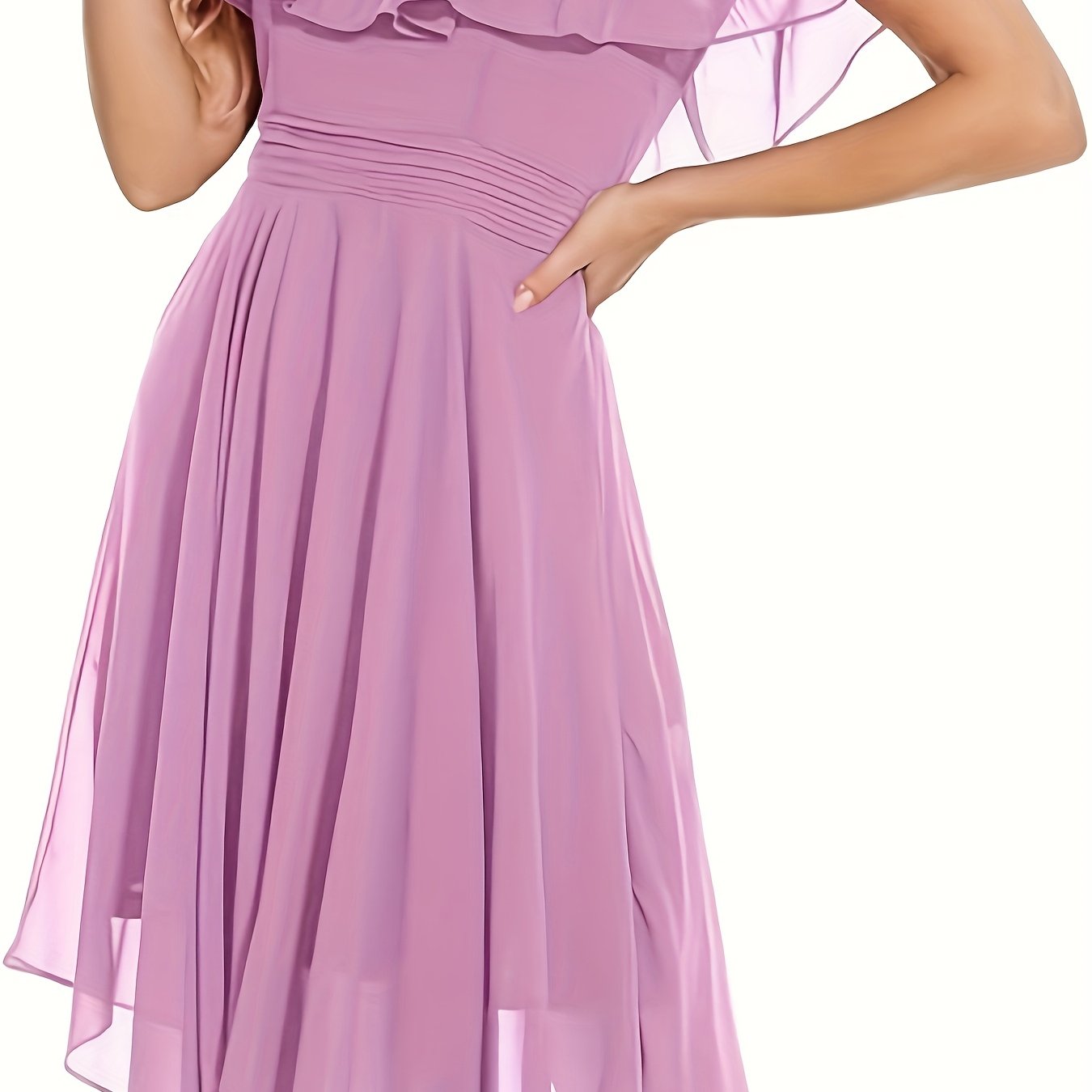 Flowy Off-the-Shoulder Bridesmaid Dress