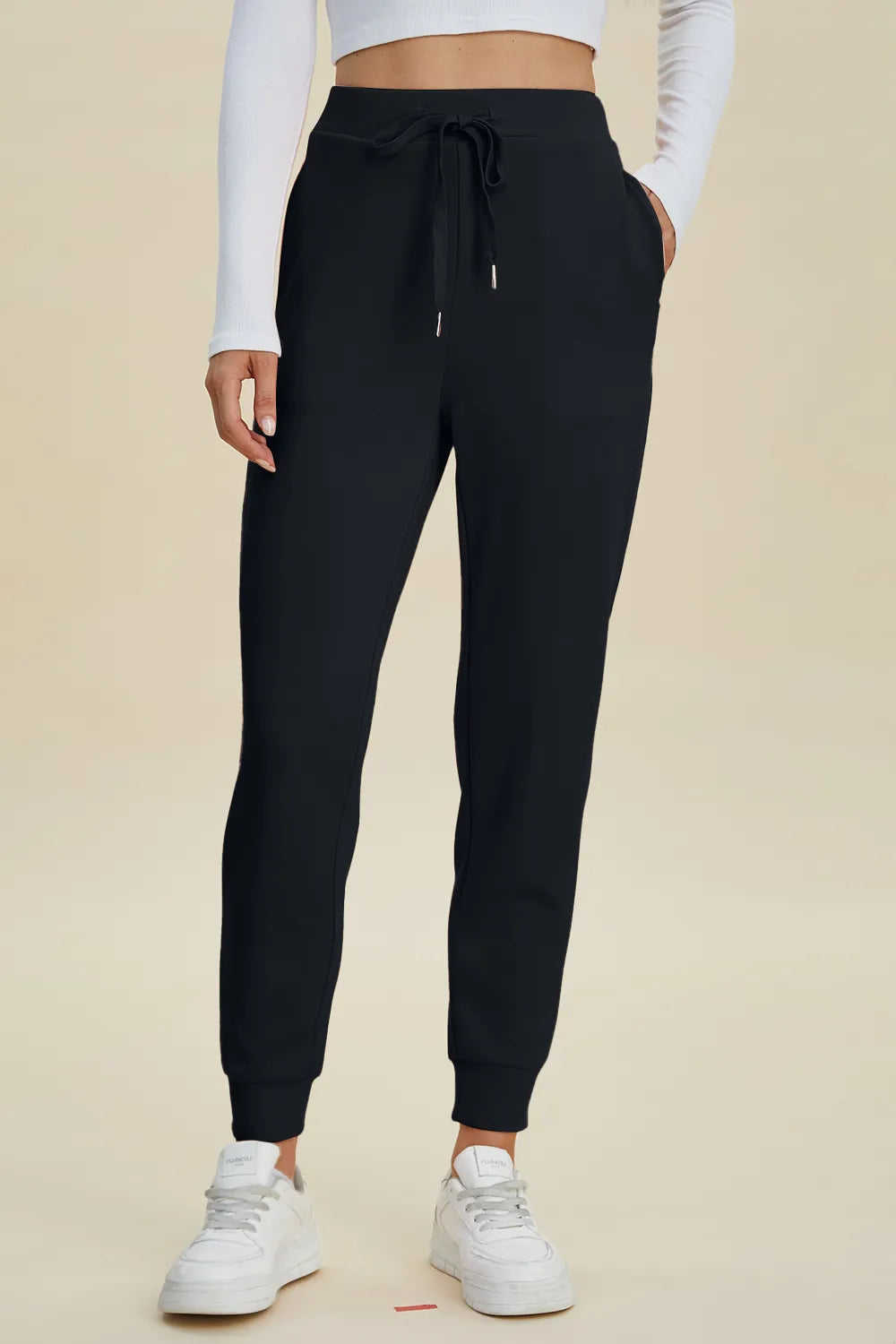 Black Air Scuba Drawstring High Waist Joggers