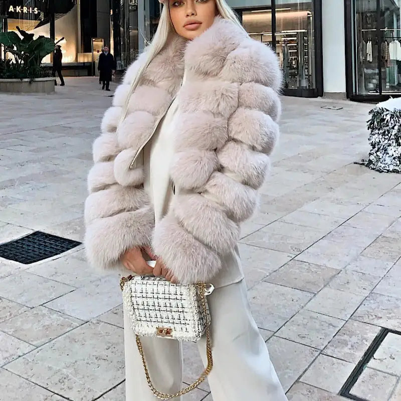 Chinchilla Style Faux Fur Jacket