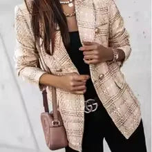 Classic Plaid Blazer Khaki