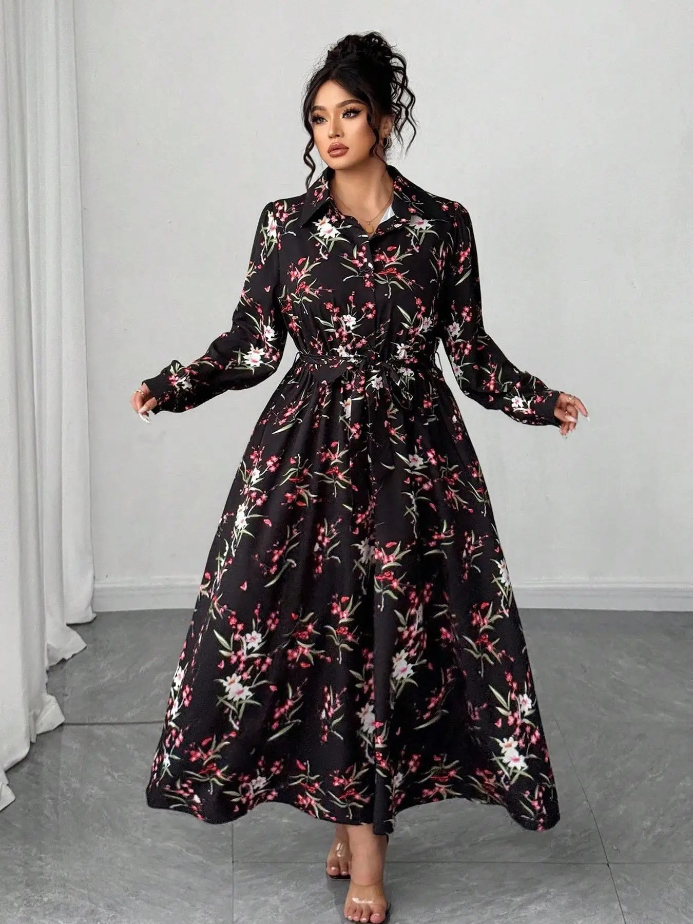 【Plus Size】 All Over Print Dress, Casual Short Dress for Summer, Women's Plus Clothing for Daily Wear 249262 Bazaare Mart