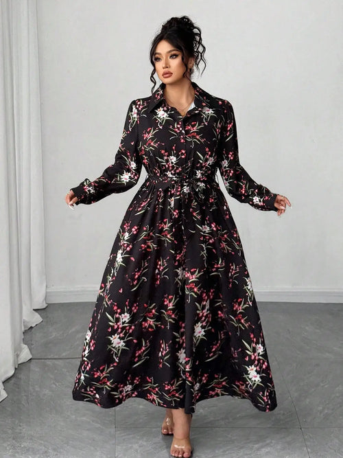 【Plus Size】 All Over Print Dress, Casual Short Dress for Summer, Women's Plus Clothing for Daily Wear 249262 Bazaare Mart