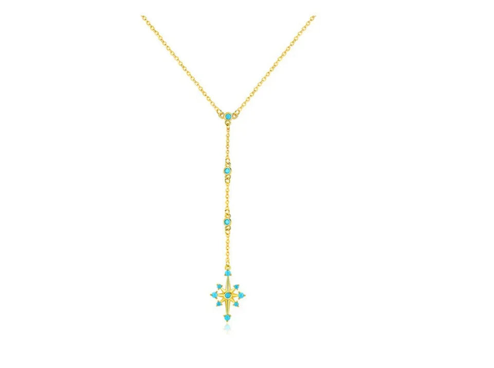 Blue Star Y Necklace - Bazaare Mart