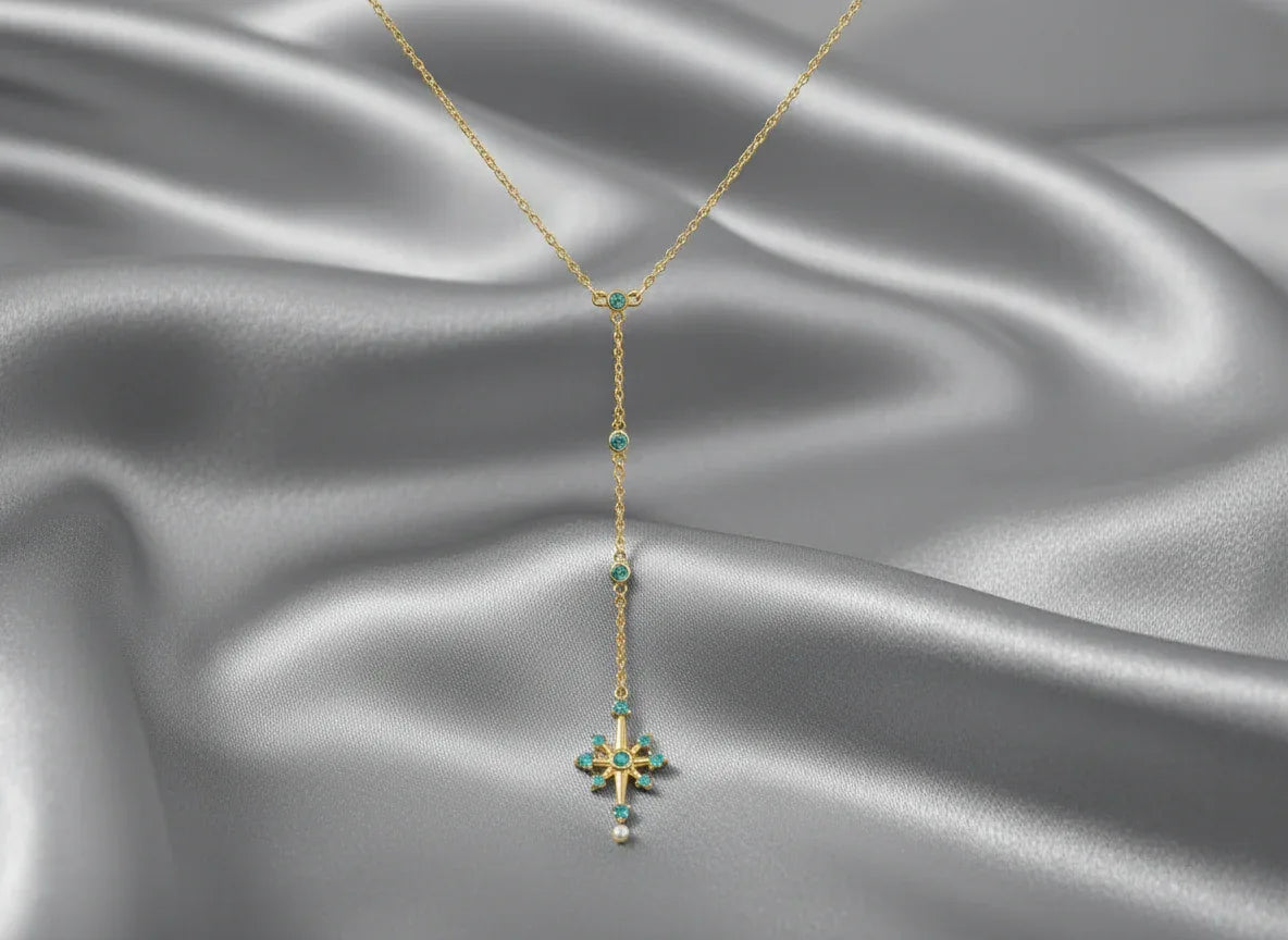 Blue Star Y Necklace