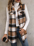 Brown Plaid Vest MULTI Bazaare Mart Vest