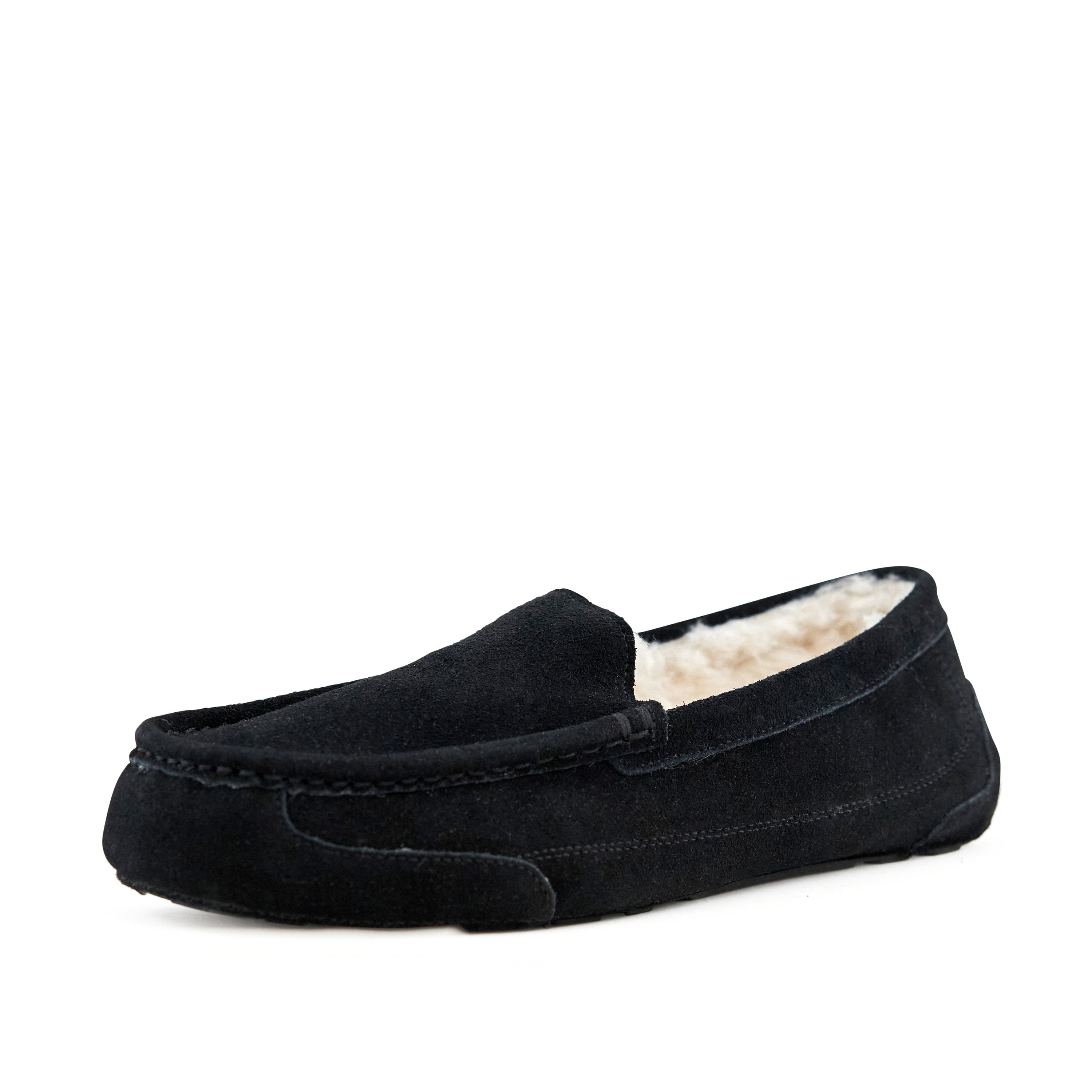 Men's Black PU Suede Lined Slippers