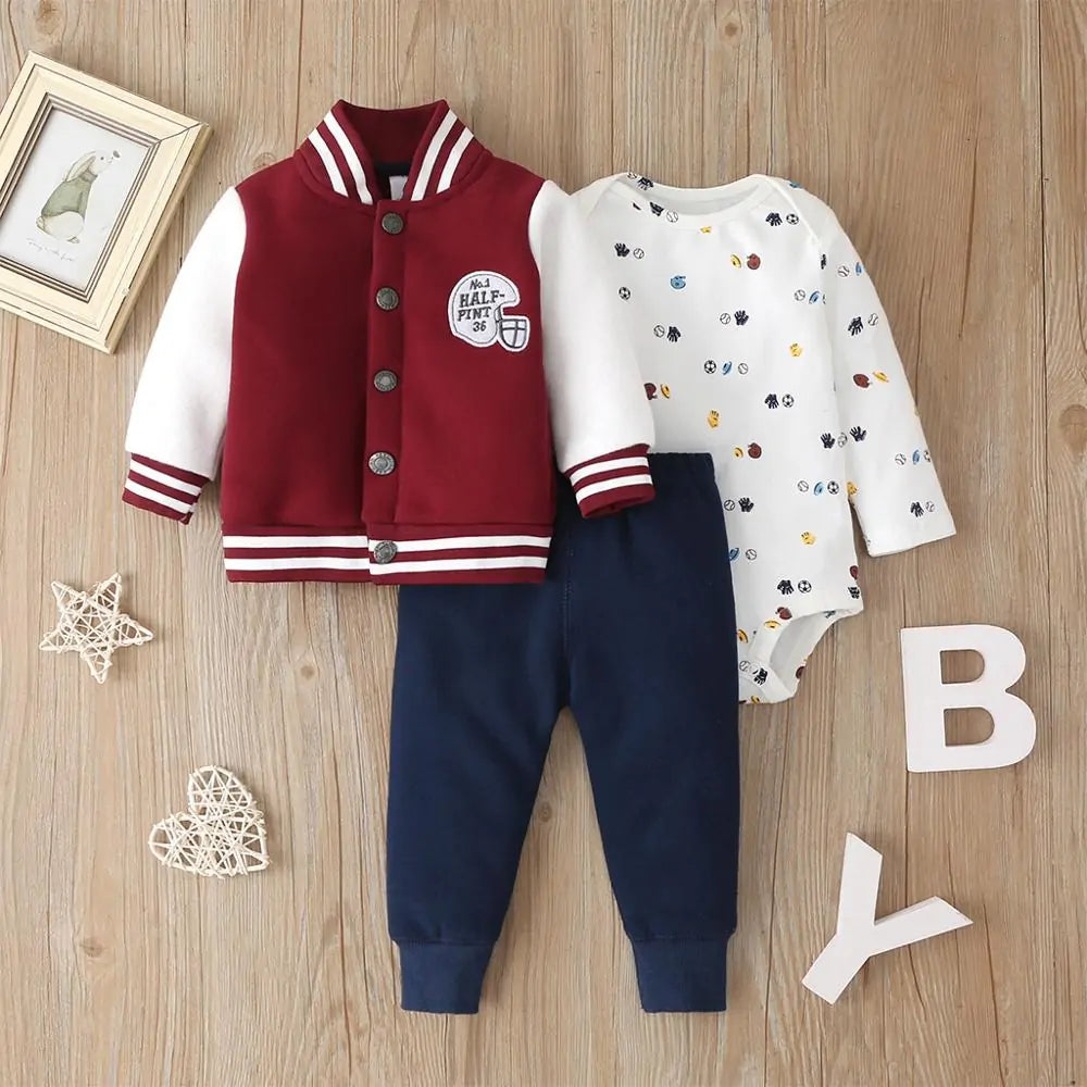 3pc. Baby Boy Letterman Jacket Set