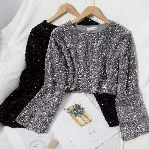 Cashmere Sequin Crop Sweater Bazaare Mart Sequin Crop Jacket