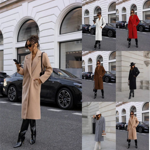 Classic Mid-length Woolen Top Coat Bazaare Mart Wool Dress Coats