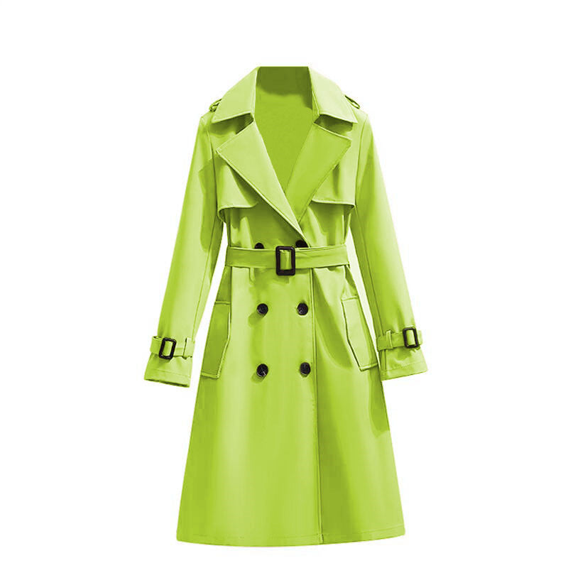 Classic Bright Green Trench Coat