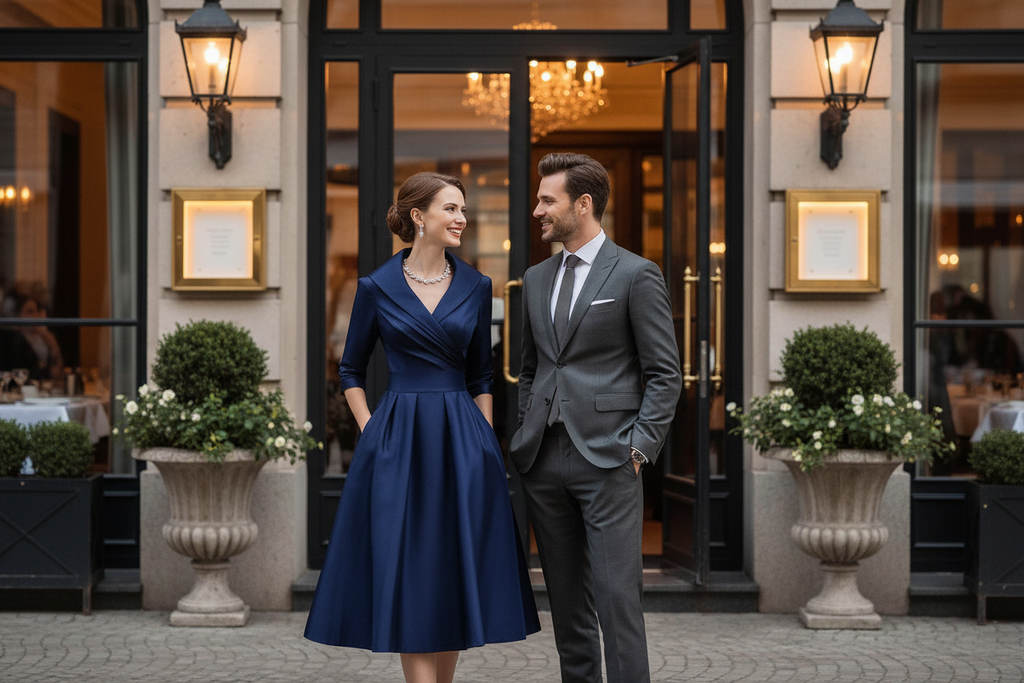 Classy Classic Lapel Cross Pleated Waist A-shaped Midi Dress Bazaare Mart Classic Midi Dress