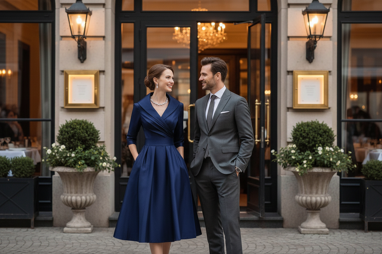 Classy Classic Lapel Cross Pleated Waist A-shaped Midi Dress Bazaare Mart Classic Midi Dress