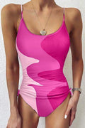 Color Block Drawstring Sides One Piece Swimsuit Dear-Lover Swimwear