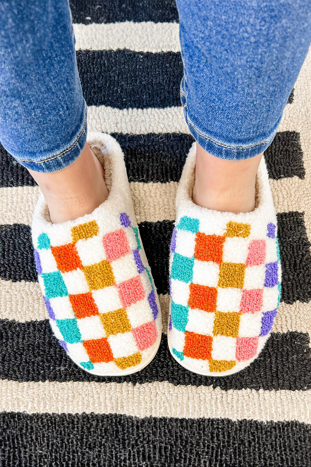 Colorful Checkered Slippers