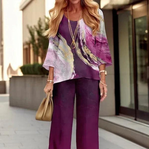Colorful Abstract Hombre Linen 2pc. Pants Suit Bazaare Mart 2pc. Fashion Outfits