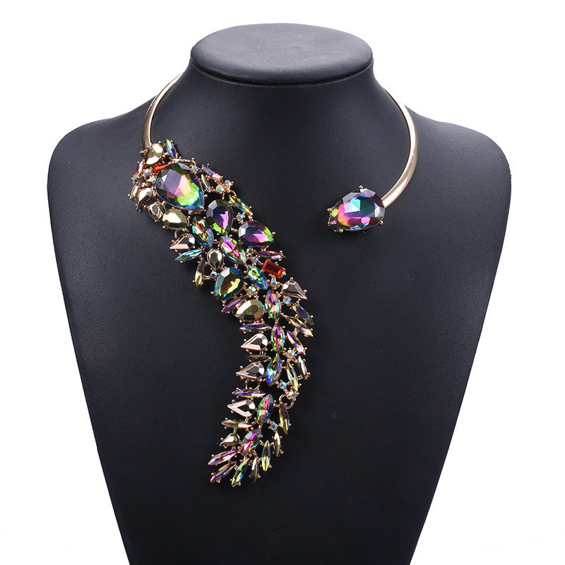 Colorful Wrap Around Drop Rhinestone Chokers