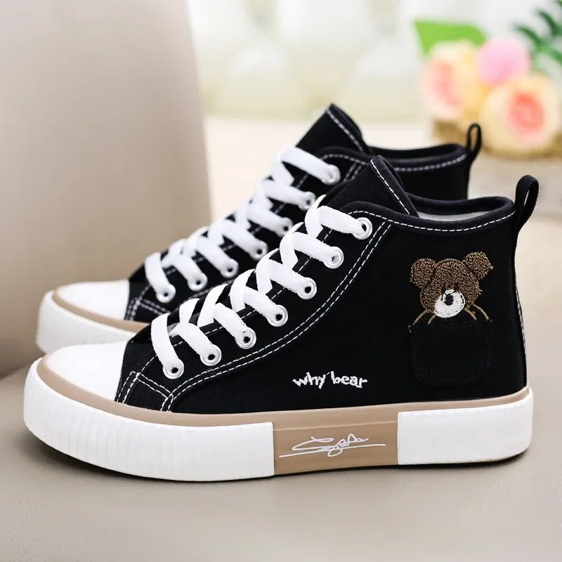 Cute Bear High Top Sneakers